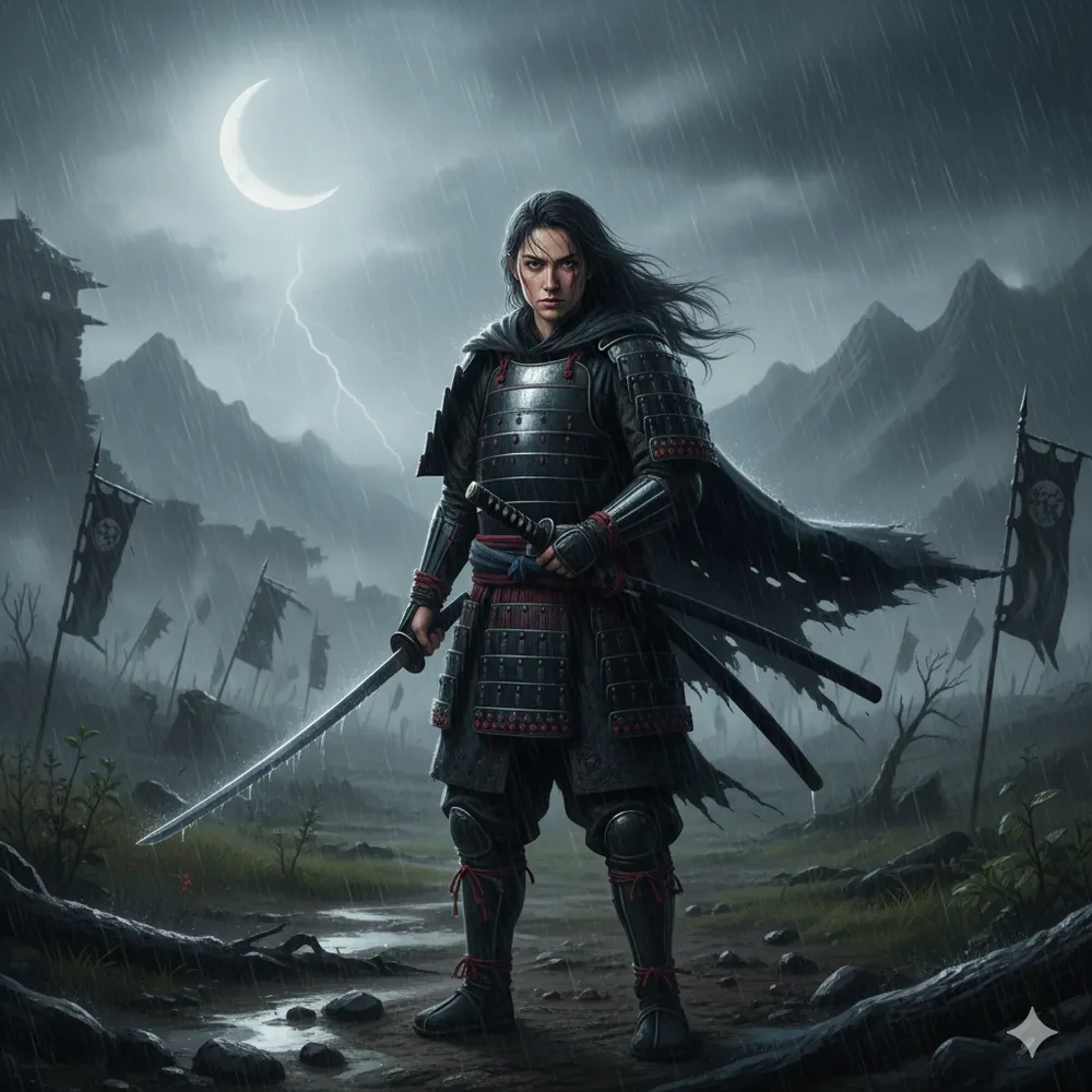 Samurai in meditation representing mental health and resilience