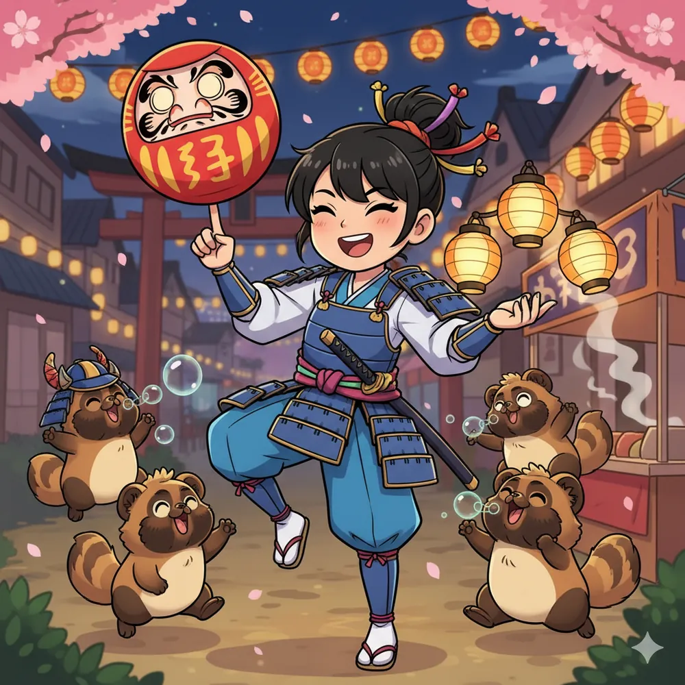 Samurai in dynamic pose representing innovation and progress