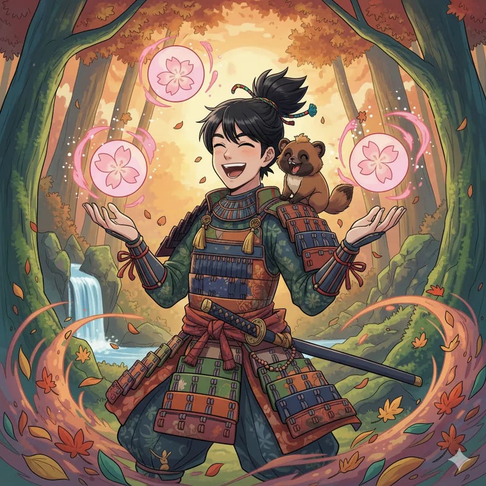 Samurai warrior representing technology and tradition fusion