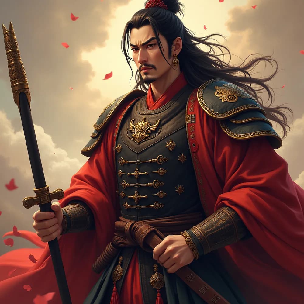 Portrait of Oda Nobunaga, powerful feudal lord who initiated Japanese unification