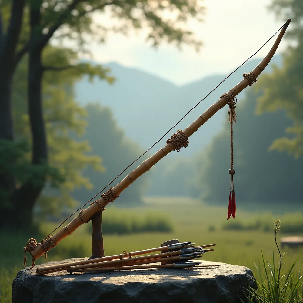 Traditional Japanese yumi asymmetrical longbow for archery